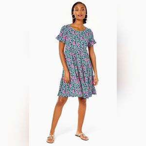 Lilly Pulitzer Jodee Swing Dress in Low Tide Navy Garden